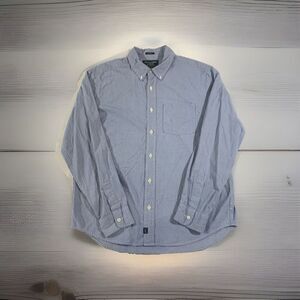 Abercrombie & Fitch Shirt Men Size M Blue Houndstooth‎ Muscle Long Sleeve Button